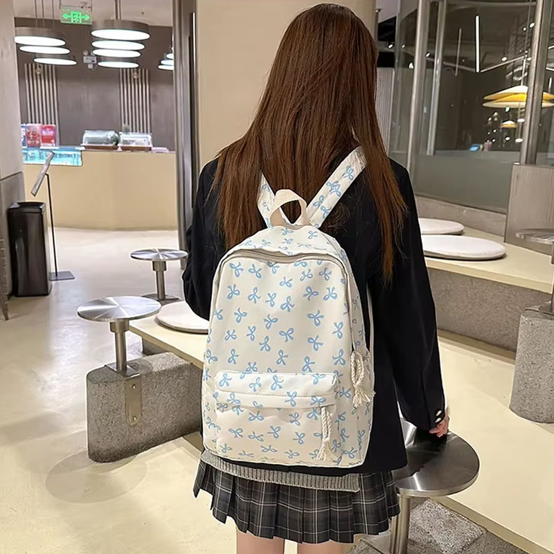 Women Bags Gift - Damen-Rucksack aus Nylon mit Blumenmuster, 6