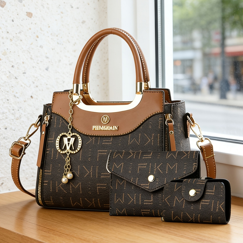 Women Bags Luxury - 3-teiliges Set luxuriöser, hochwertiger bedruckter Taschen,