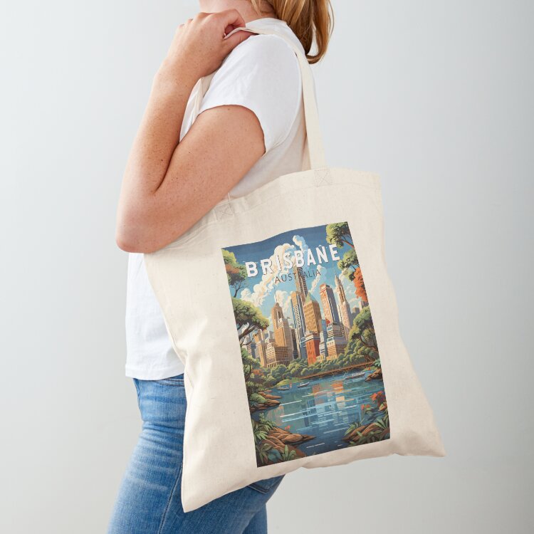 Women Bags Australia - Brisbane Australien Reise-Kunst Vintage Tragetasche Einkaufstaschen