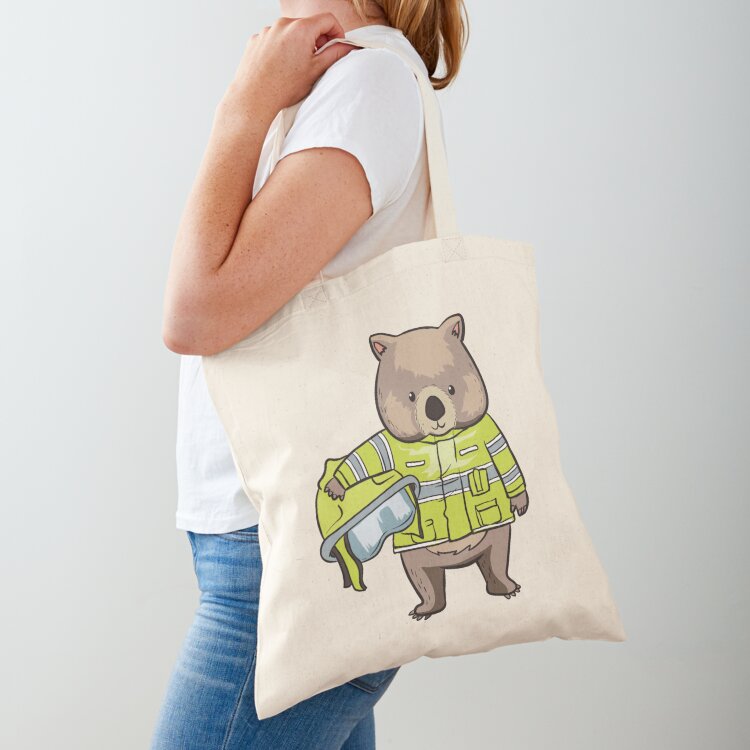 Women Bags Australia - Wombat Wombats Feuerwehrmann Australien Helden-Geschenk Tragetasche
