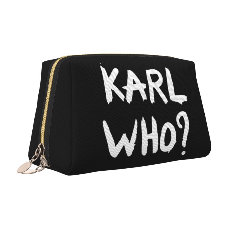 Women'S Karl Bags - Make-up-Tasche aus Leder mit Karl Who-Aufdruck,
