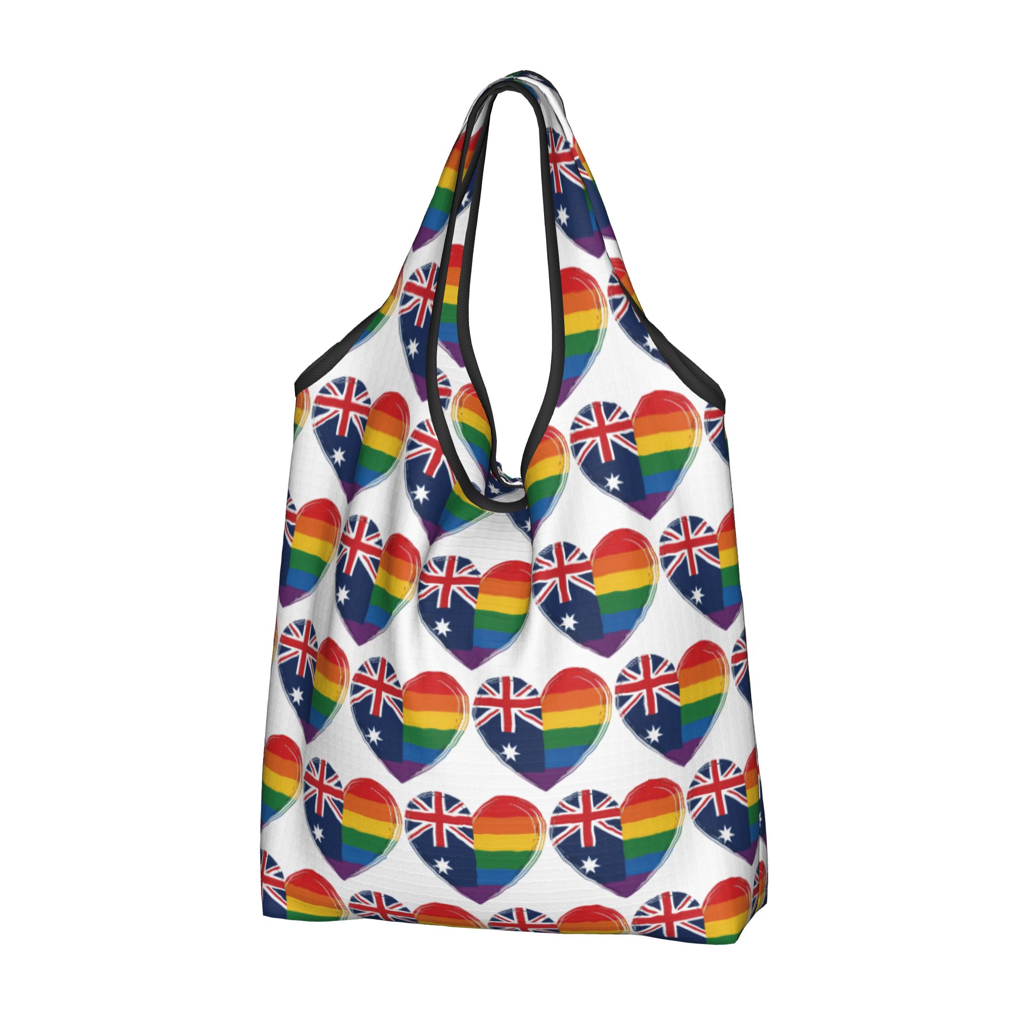 Women Bags Australia - LGBTQ Australia Gay Pride Heart Einkaufstasche