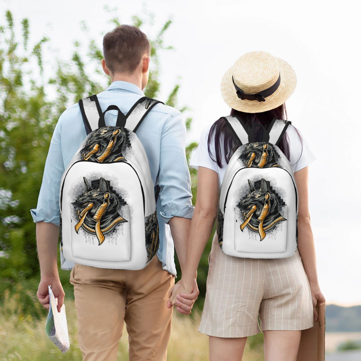 Women Bags Egypt - God Anubis Egypt Rucksack, Studenten-Büchertasche, Kinder-Schultasche,
