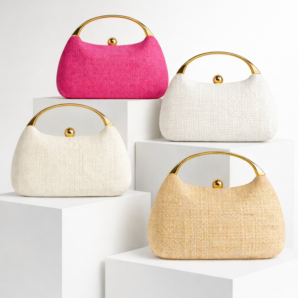 Women Handheld Bags - Modische Elegante Strohgewebte Clutch-Handtaschen für Damen,