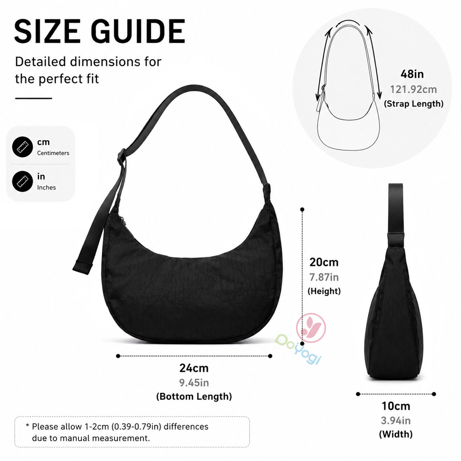 Mittlere Nylon-Halbmondtasche, – Women Bags Zip Bewertung und Preis