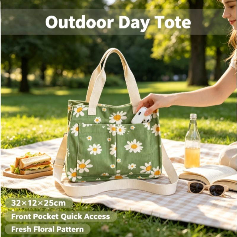 Modische Cord-Eco-Tasche, Groß – Women Handheld Bags Bewertung und Preis