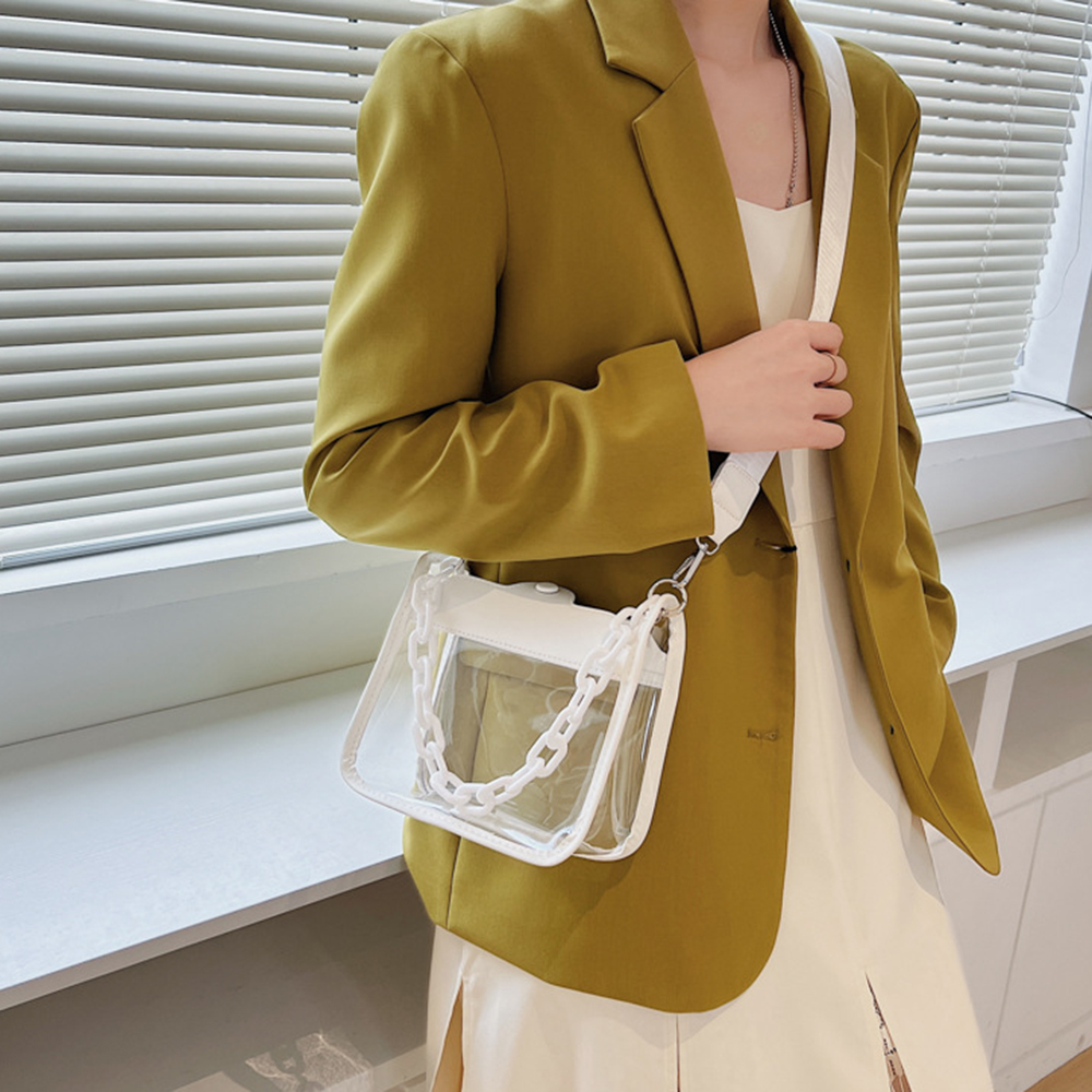 Mode Damen Gelee einfarbig kla – Jelly Bag Clear Pvc Bewertung und Preis